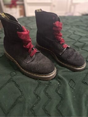 Black Crushed Velvet Dr. Marten’s 1460 Combat Boot